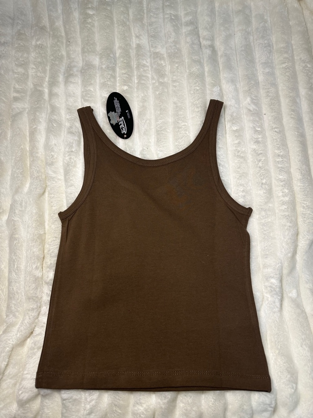 Von Dutch Brown Tank Top with Studded Neckline - Picture 2 of 2